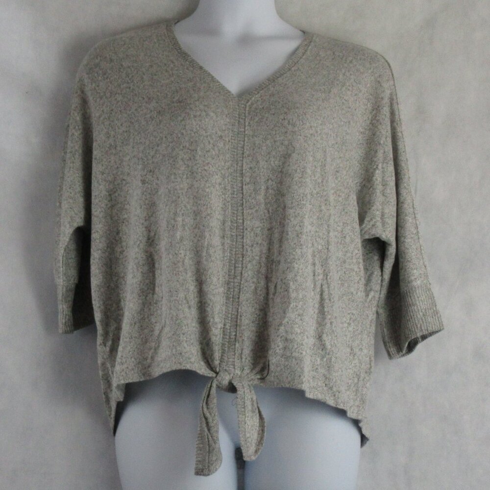 Style & Co. Womens Plus Size Tie-Hem Dolman-Sleeve Lightweight Sweater, Gray, 2X